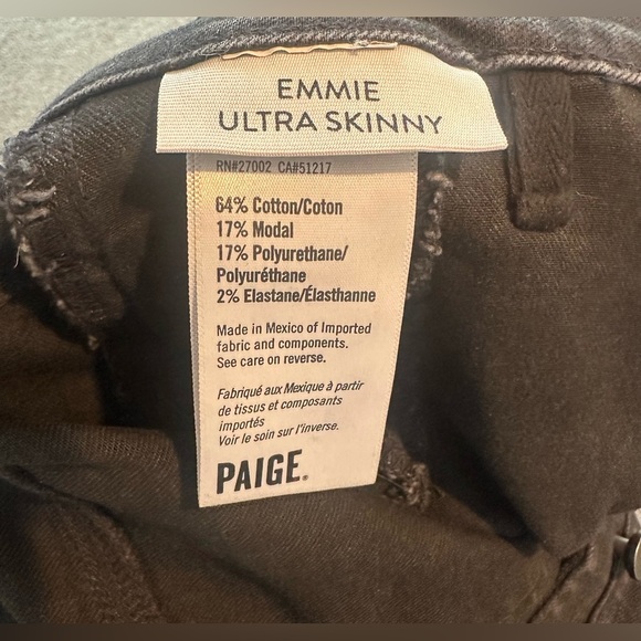 Paige Emmie Ultra Skinny Women's Black Jeans - size 31 - Picture 3 of 8
